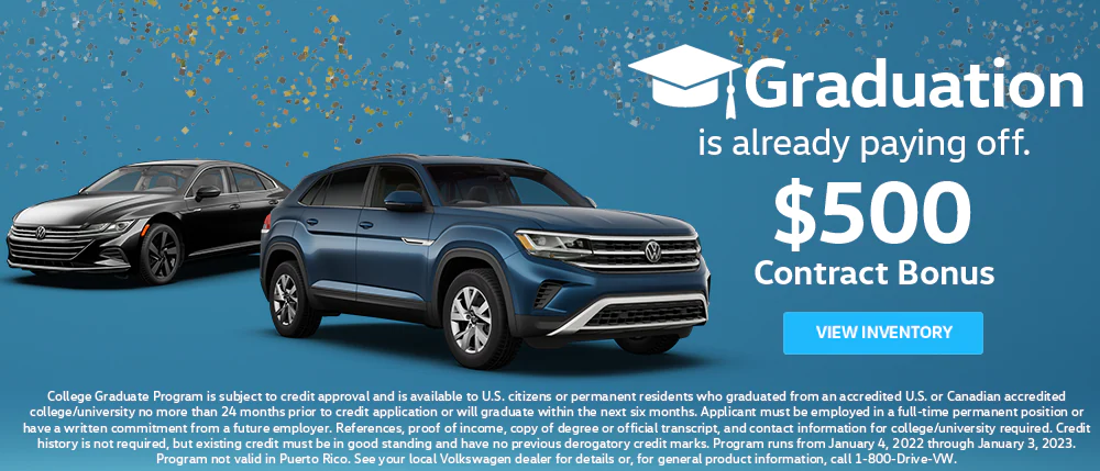 $500 Contract Bonus at Volkswagen of Freehold Freehold NJ